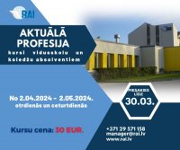 2.aprīlī sāksies kursi skolēniem "Aktuālā profesija"!